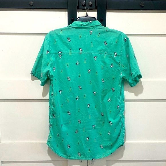 Peanuts Mint Green Casual Button Down Shirt - Picture 4 of 5